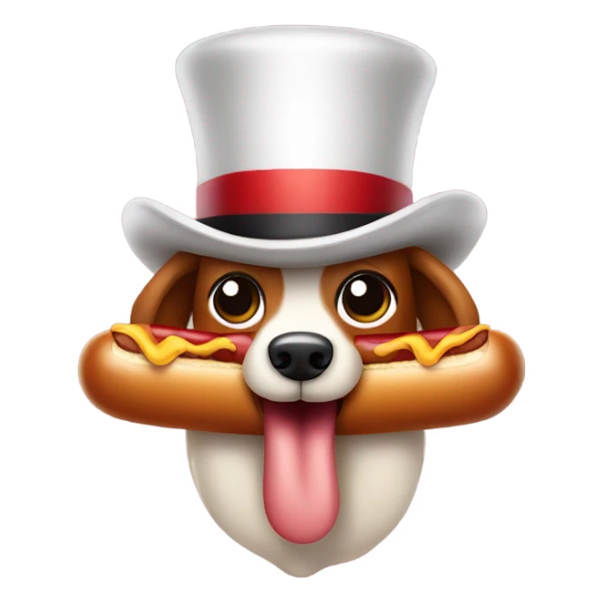 Cartoon wiener with a top hat sticker