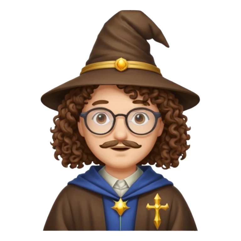 curly wizard wiyh glasses sticker
