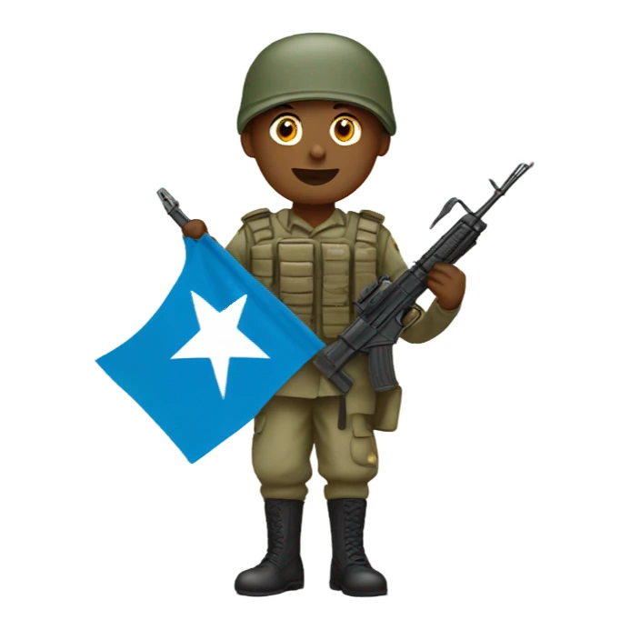 soldier with somaliaflag sticker