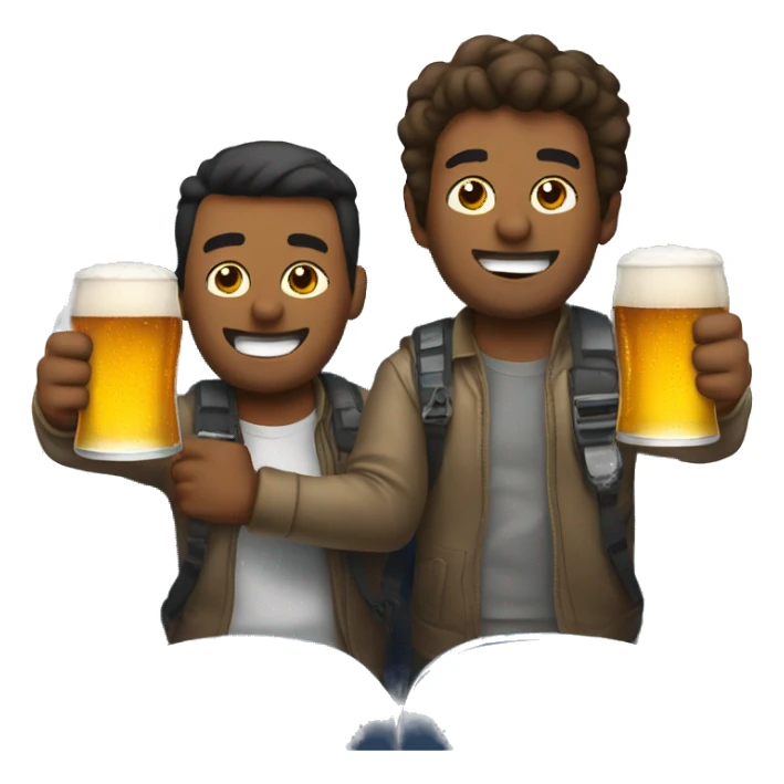 two Guys drinking beer riding a plane sticker