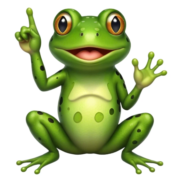 frog with finger up sticker
