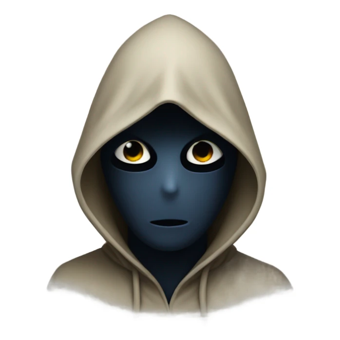 mysterious hooded figure portrait sticker