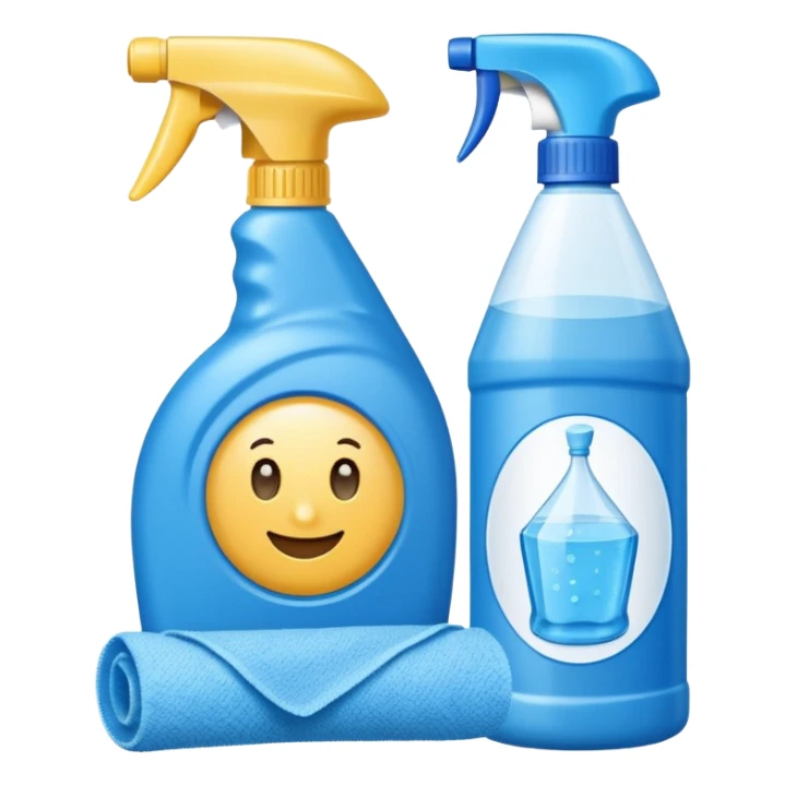 cleaning product and rag sticker