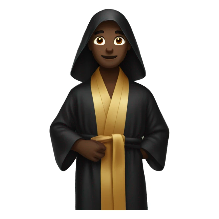 Long black silk robe sticker