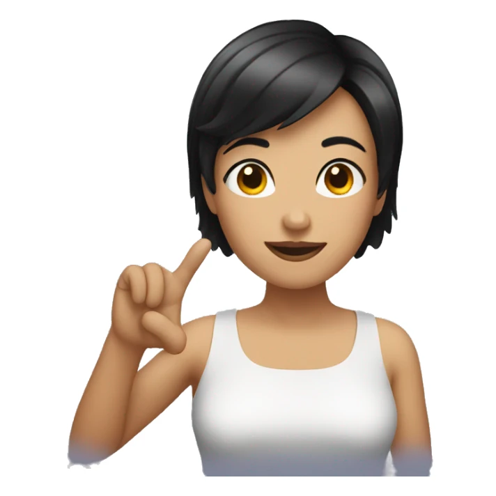 woman with short black hair doing ok gesture sticker