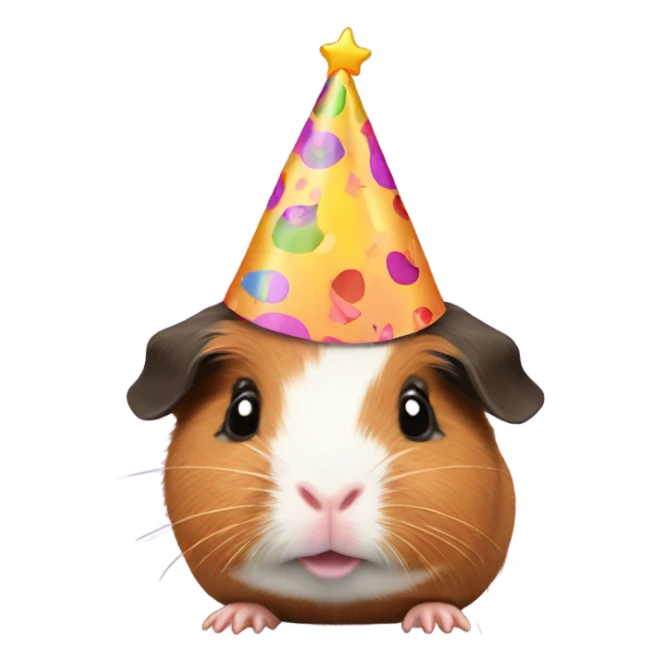 Birthday hat on guinea pig sticker
