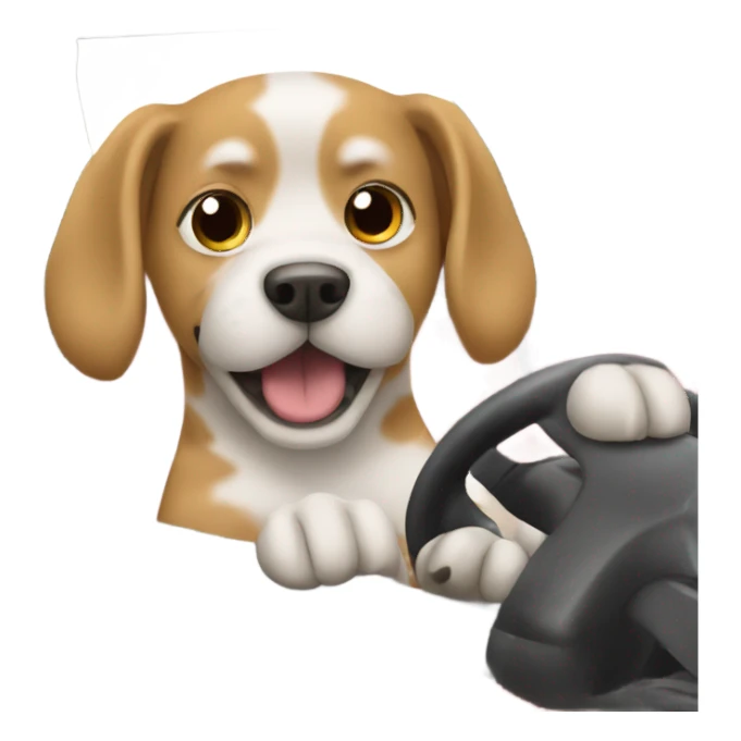 Dog driving a car sticker