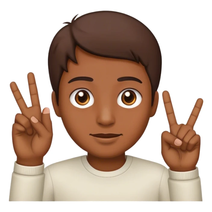 4 fingers up brown sticker