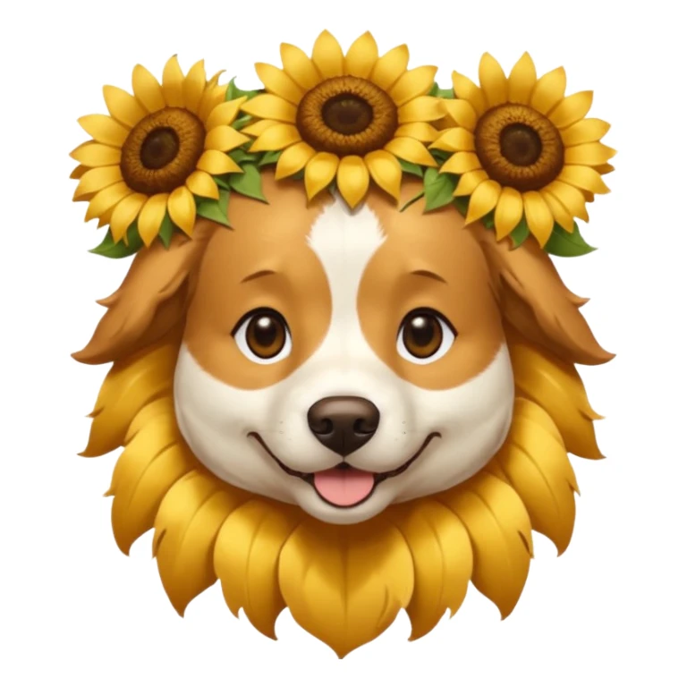 dog with sunflower crown sticker