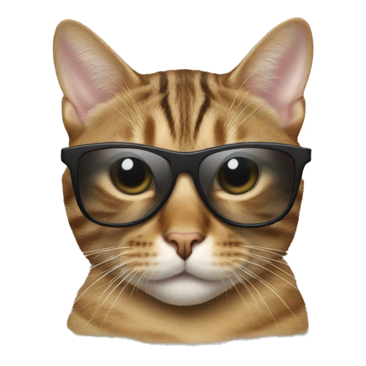 Tabby cat with sunglasses  sticker