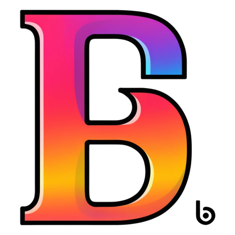 Colorful Gradient Alphabetical Letter “B” sticker