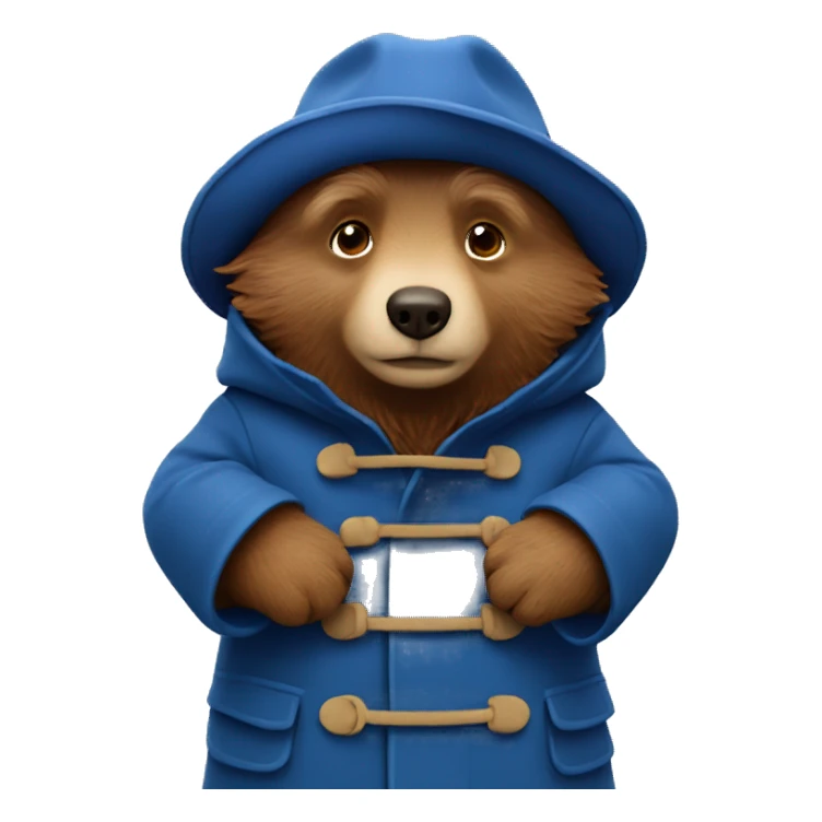 paddington bear wearing blue coat sticker