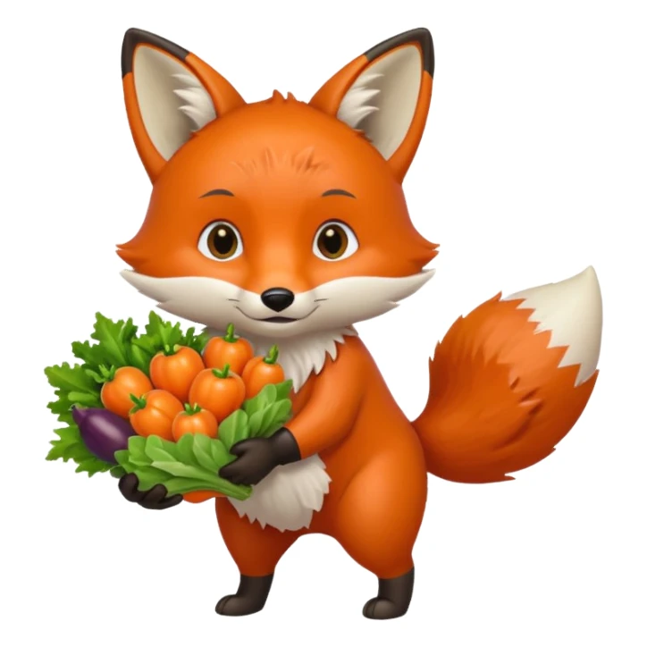 renard qui vend des légumes sticker
