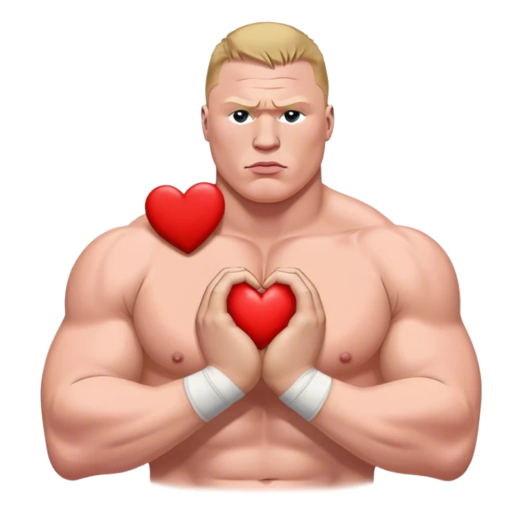 BROCK LESNAR Shows Heart sticker