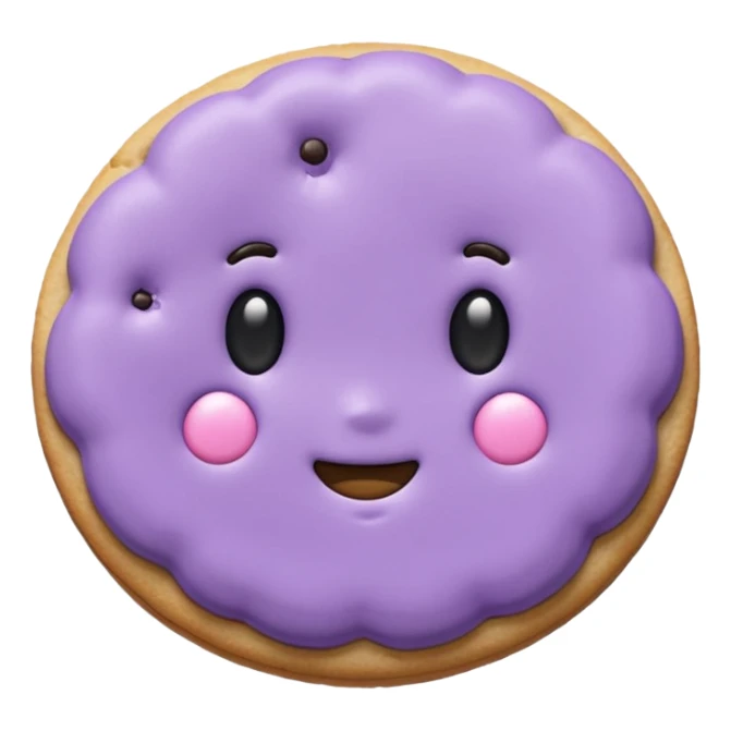  a pastel purple cookie with soft crumbly  sticker