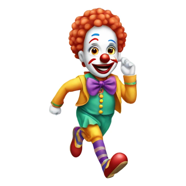 clown with running make up sticker