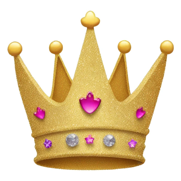 glittery crown with happy emotions on it sticker