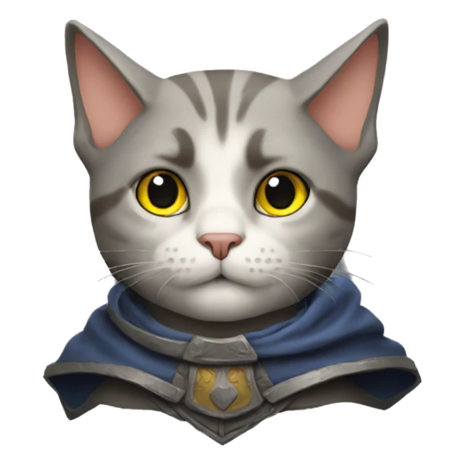 cat medieval problem solver with cape sticker