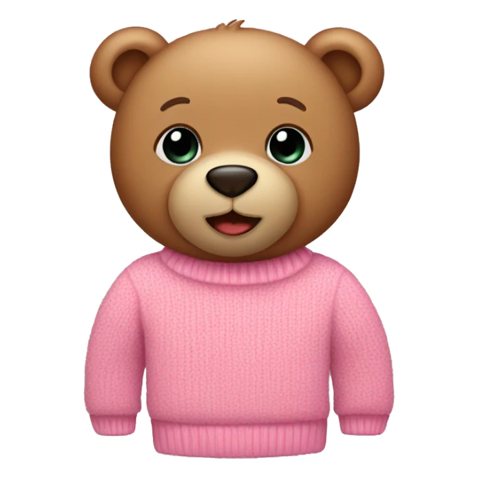 Teddy bear in a pink sweater sticker