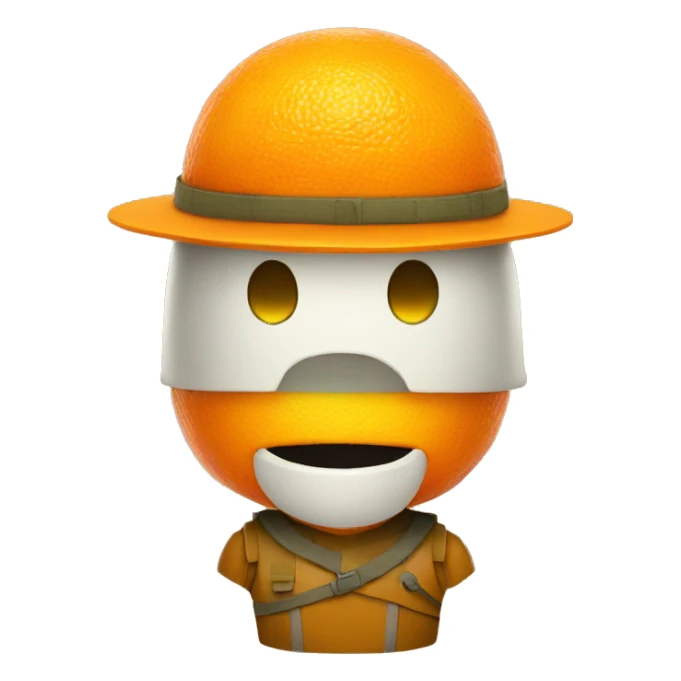 orange fruit soldier sticker
