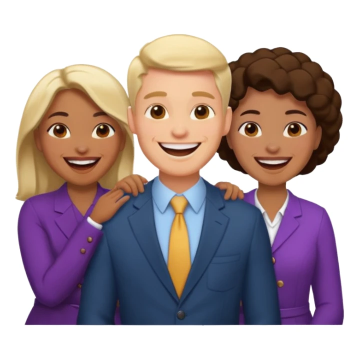 strong team of 3 having fun together sticker