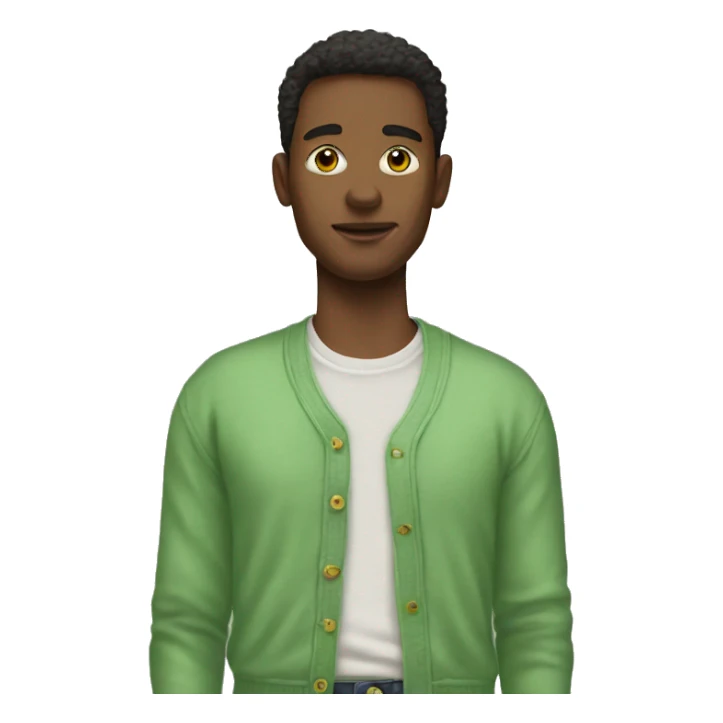 Tshirt and soft green cardigan sticker