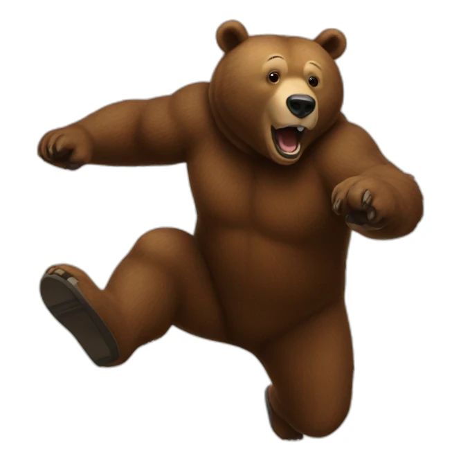 Xi jumping as brown bear sticker