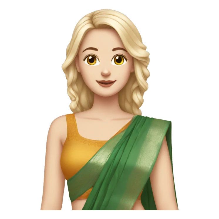 White girl with saree sticker
