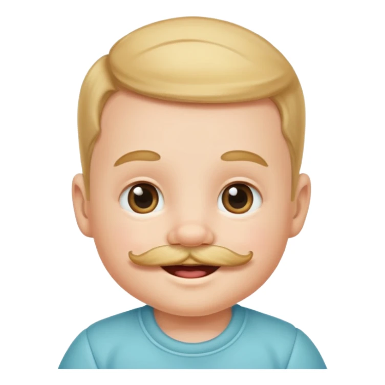 baby with mustached sticker