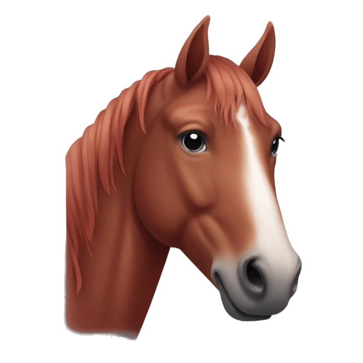 Make a liver red horse with a small white circle in it’s forehead sticker