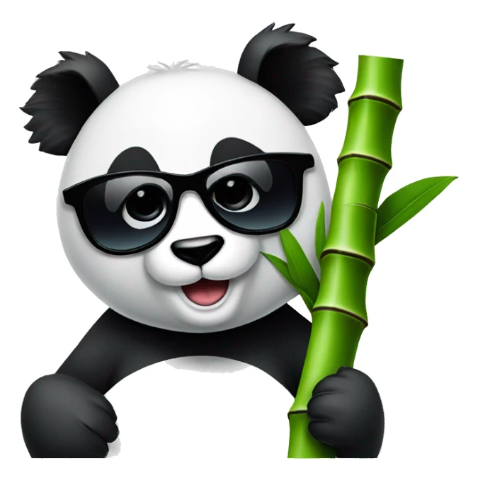 Panda eating bamboo with sunglasses sticker