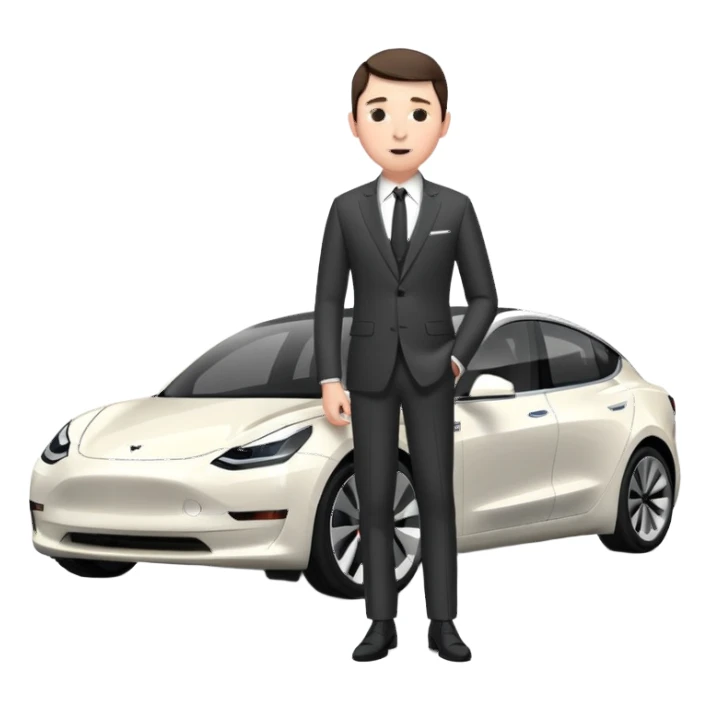 White tesla model 3 with a sleaky physician next to it sticker