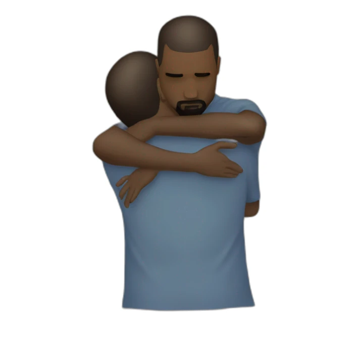 kanye west hugging himself in the mirror sticker