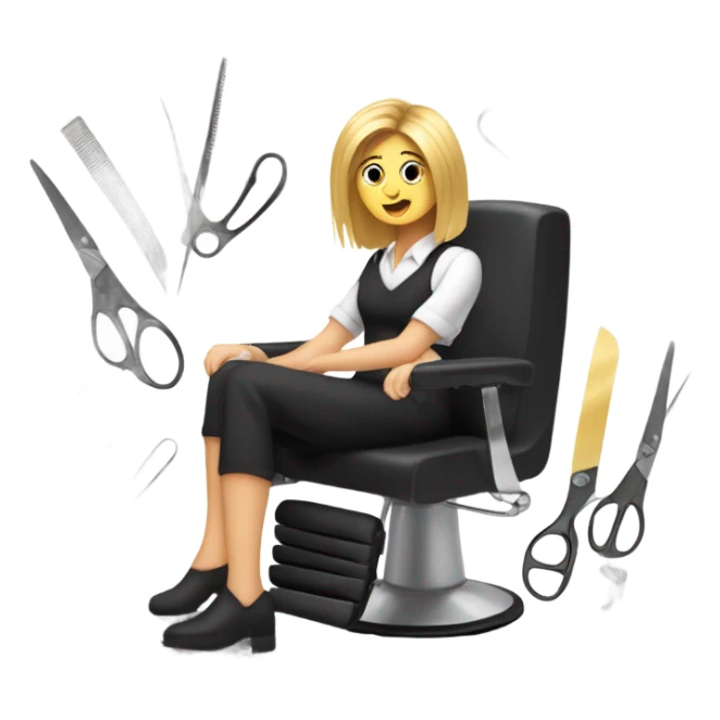 Getting a haircut sticker