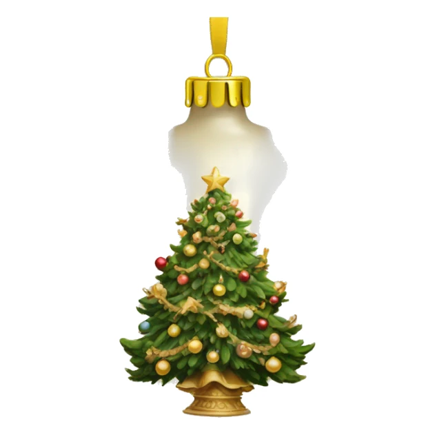 Christmas tree rococo beige  bauble sticker