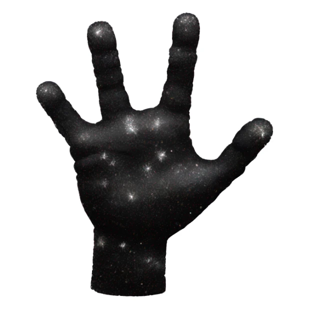 Black hand with sparkles  sticker