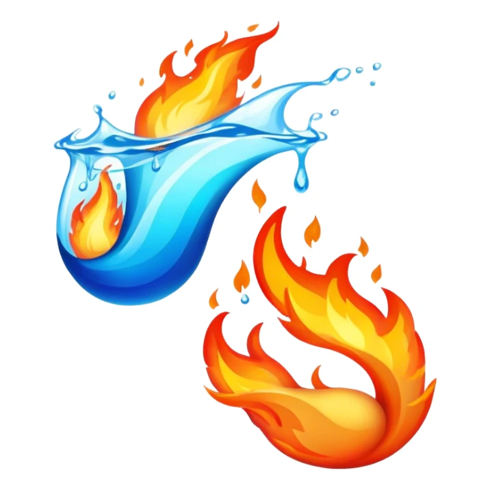 fire and water sticker