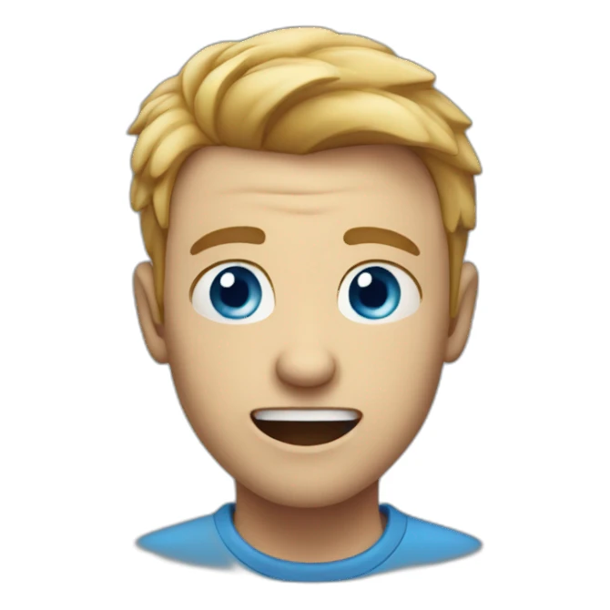 scared male smiling with blue eyes sticker