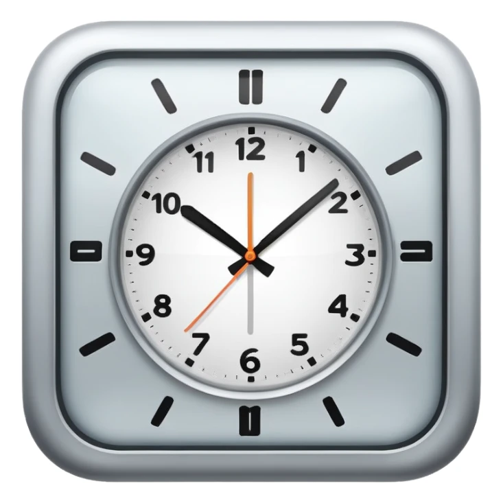 clock (square-faced) – Silver Mist sticker