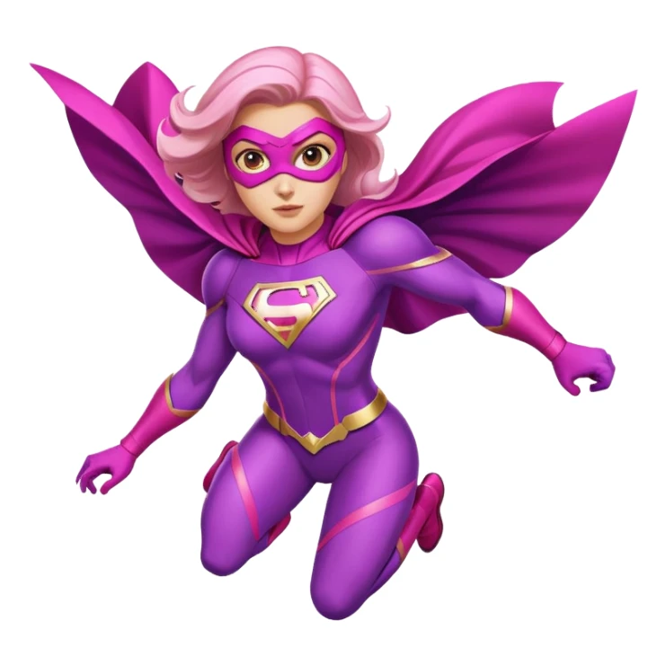 pink violet woman superhero flying sticker