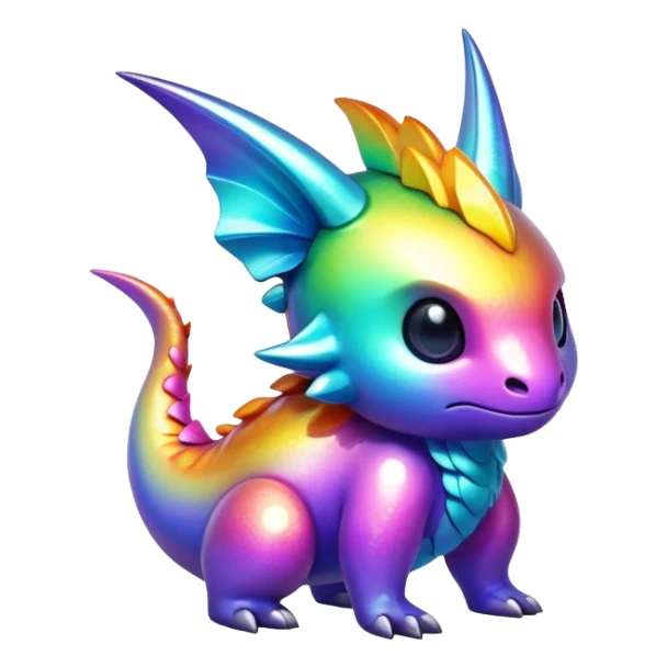 Randomly-colored colorful iridescent Fakémon-creature sticker