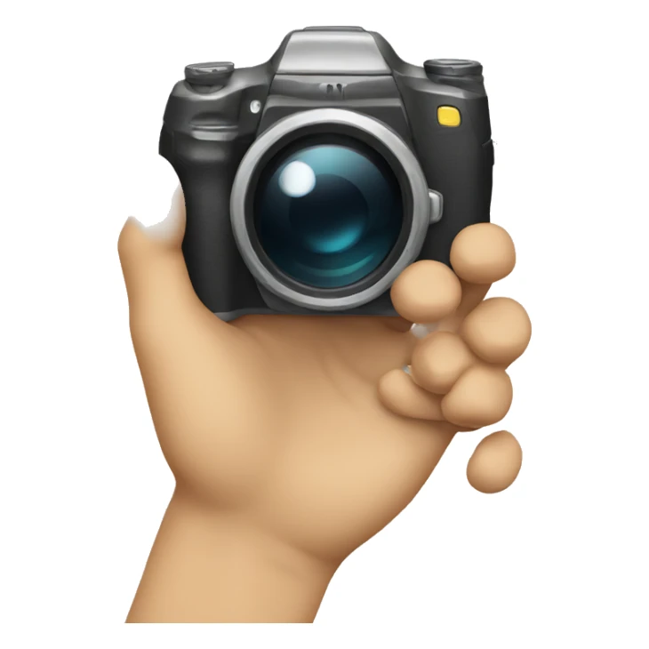 Emoji hand holding camera sticker