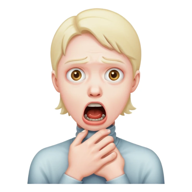make a person choking themselves with terror in their eye sticker