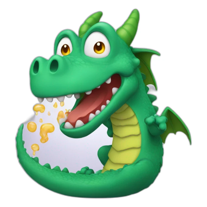 vomiting dragon sticker