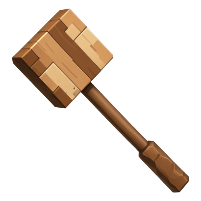 ban hammer , minecraft theme, so pixelated but good quality sticker