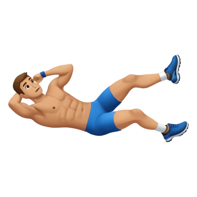 man bicycle-crunches exercise sticker