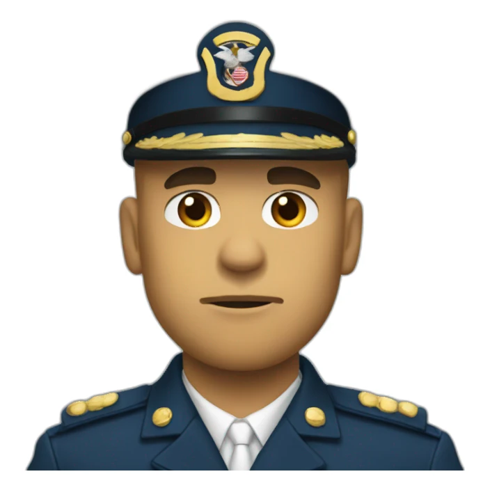 angry Marine in blue uniform saluting sticker