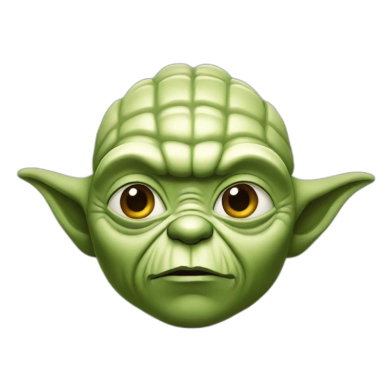 yoda face cartoon sticker