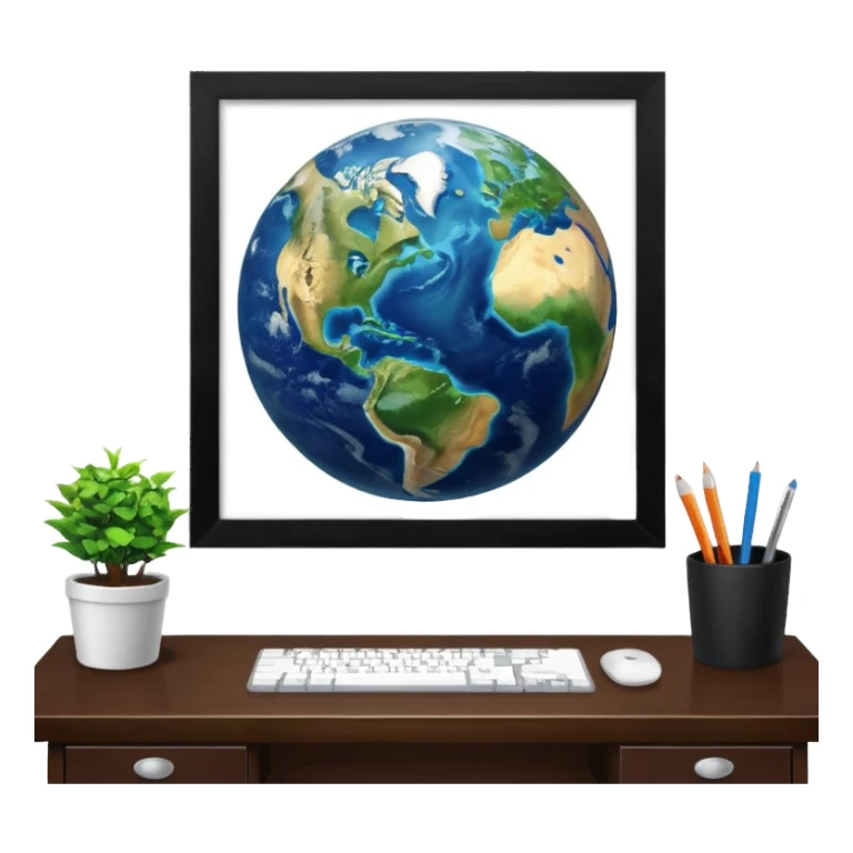 Planet earth emoji on the office  sticker