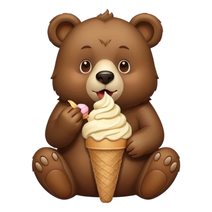 bear eating ice cream sticker